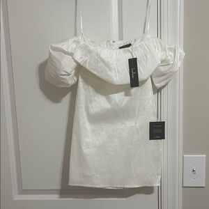Lulu's White Off-Shoulder Mini Dress